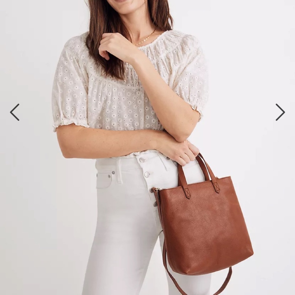 Madewell Brown Leather Crossbody Tote